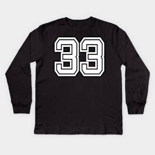 Number 33 for a sports team, group, or community Kids Long Sleeve T-Shirt